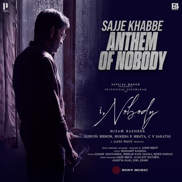 Sajje Khabbe (Anthem of Nobody) [From "I, Nobody"] by Jakes Bejoy, Sudhir Yaduvanshi, Simiran Kaur Dhadli, Siddhant Kaushal